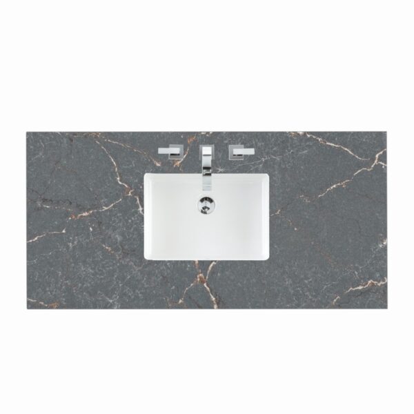 James Martin 050-S48-SNK 48 Inch Rectangular 8 Inch Widespread Porcelain Undermount Bathroom Sink