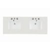 James Martin 050-S60D-SNK 60 Inch Rectangular 8 Inch Widespread Porcelain Double Bowl Undermount Bathroom Sink