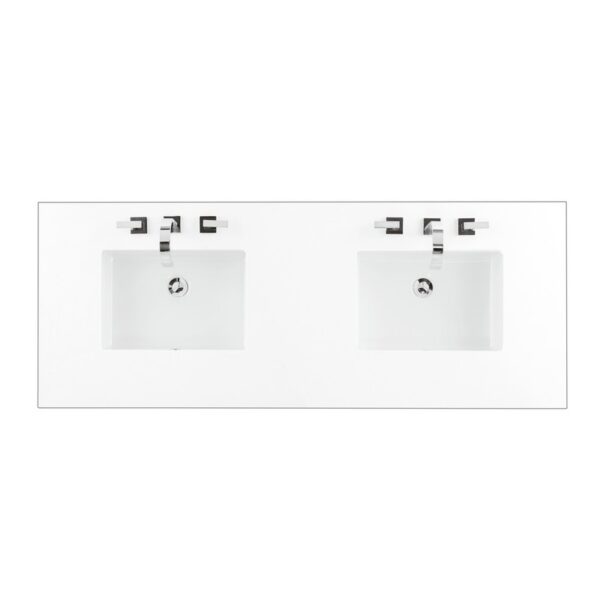 James Martin 050-S60D-WZ-SNK 60 Inch Double 3 CM White Zeus Quartz Top with Sink