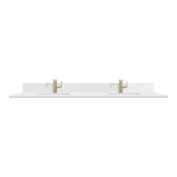 James Martin 051-S72-BS-WZ 72 Inch Rectangular Single Hole Porcelain Undermount Bathroom Sink with Backsplash