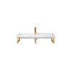 James Martin 055BK16RGD39.5WG2 Two Boston 15 1/4 Inch Wall Brackets in Radiant Gold with 39.5 Inch White Glossy Composite Countertop