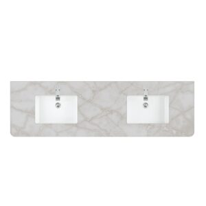 James Martin 060-S72RC-SNK 72 Inch Rectangular Single Hole Porcelain Undermount Bathroom Sink