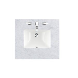 James Martin 090-S26-CAR-SNK 26 Inch Single Carrara White Top with Sink, 3 cm