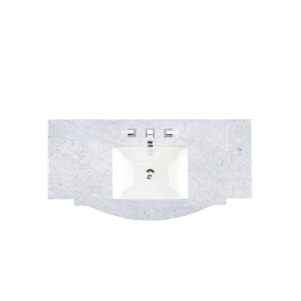 James Martin 090-S46R-CAR-SNK 46 Inch Single 3 CM Top in Carrara White with Sink