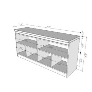 Manhattan Comfort Viennese 62.99 in. 6-Shelf Buffet Cabinet in White Gloss