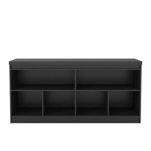 Manhattan Comfort Viennese 62.99 in. 6-Shelf Buffet Cabinet in Black Matte