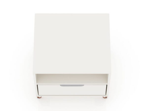 Manhattan Comfort Rockefeller 1.0 Mid-Century- Modern Nightstand with 1-Drawer in White