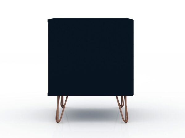 Manhattan Comfort Rockefeller 1.0 Mid-Century- Modern Nightstand with 1-Drawer in Tatiana Midnight Blue