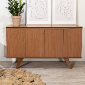 Manhattan Comfort Tudor 53.15 Sideboard with 4 Shelves in Maple Cream