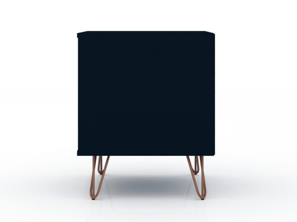 Manhattan Comfort Rockefeller 2.0 Mid-Century- Modern Nightstand with 2-Drawer in Tatiana Midnight Blue