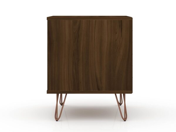 Manhattan Comfort Rockefeller 2.0 Mid-Century- Modern Nightstand with 2-Drawer in Brown