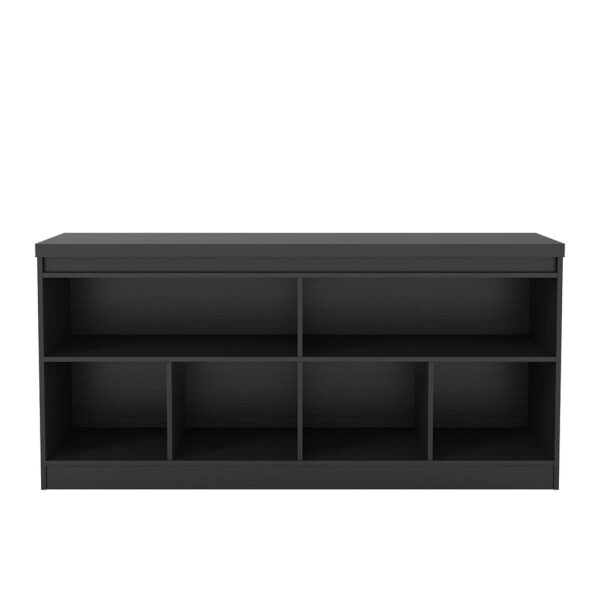 Manhattan Comfort Viennese 62.99 in. 6-Shelf Buffet Cabinet with Mirrors in Black Matte