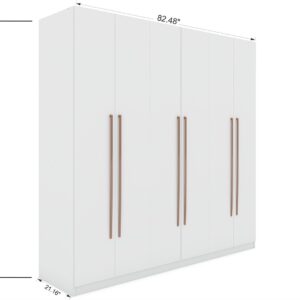 Manhattan Comfort Gramercy Modern Freestanding Wardrobe Armoire Closet in White