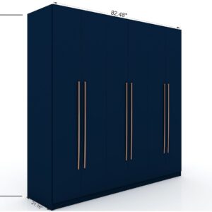 Manhattan Comfort Gramercy Modern Freestanding Wardrobe Armoire Closet in Tatiana Midnight Blue