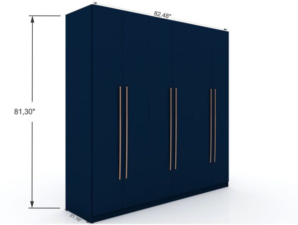 Manhattan Comfort Gramercy Modern Freestanding Wardrobe Armoire Closet in Tatiana Midnight Blue