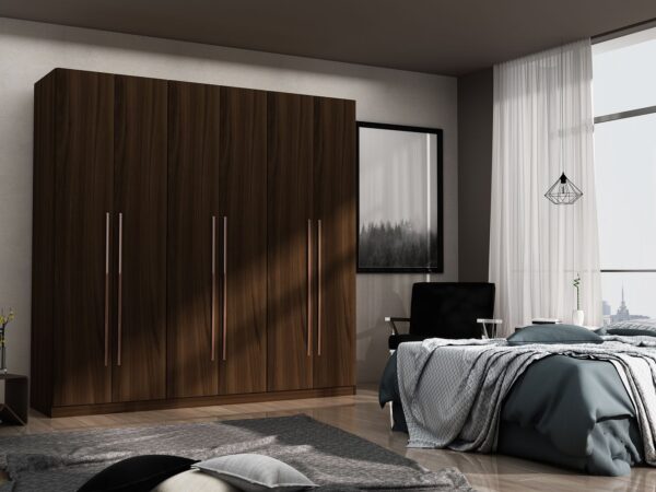 Manhattan Comfort Gramercy Modern Freestanding Wardrobe Armoire Closet in Brown