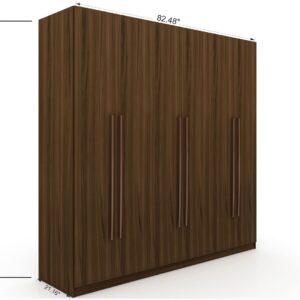 Manhattan Comfort Gramercy Modern Freestanding Wardrobe Armoire Closet in Brown