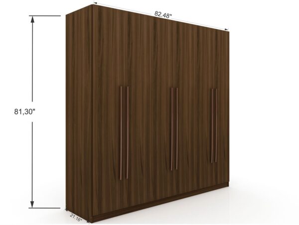 Manhattan Comfort Gramercy Modern Freestanding Wardrobe Armoire Closet in Brown