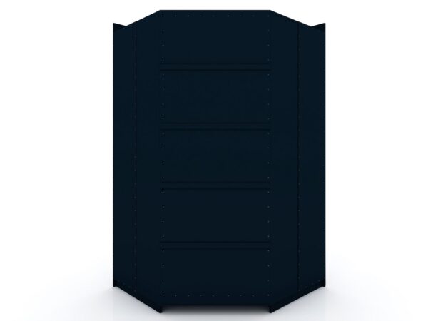 Manhattan Comfort Mulberry Modern Open Corner Closet with 2 Hanging Rods in Tatiana Midnight Blue