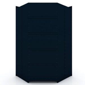 Manhattan Comfort Mulberry Open 2 Sectional Modern Corner Wardrobe Closet with 2 Drawers- Set of 2 in Tatiana Midnight Blue