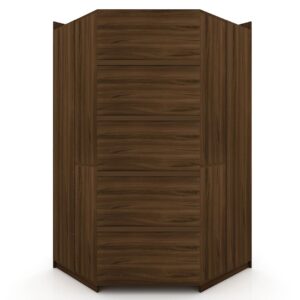 Manhattan Comfort Mulberry Open 2 Sectional Modern Corner Wardrobe Closet with 2 Drawers- Set of 2 in Brown