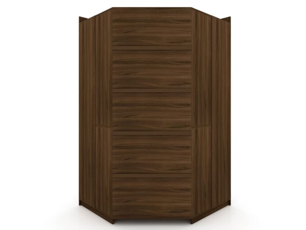 Manhattan Comfort Mulberry Open 3 Sectional Modern Wardrobe Corner Closet with 4 Drawers - Set of 3 in Brown