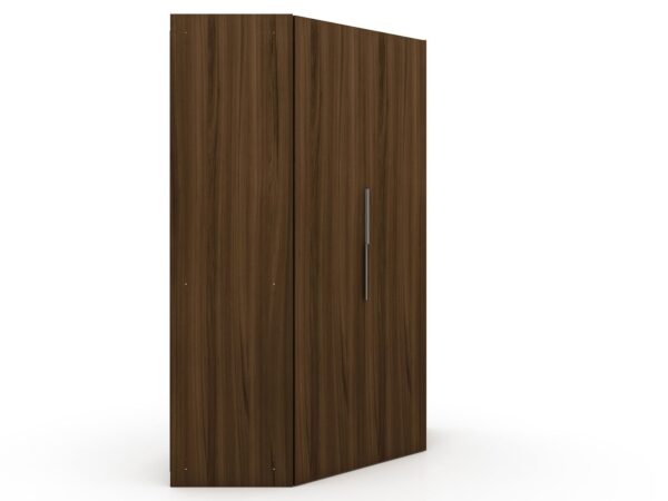 Manhattan Comfort Mulberry 2.0 Modern Corner Wardrobe Closet with 2 Hanging Rods in Brown