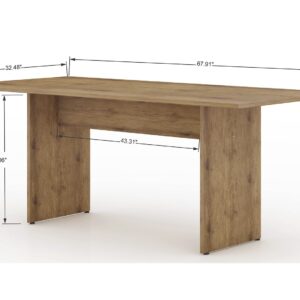 Manhattan Comfort NoMad 67.91 Rustic Country Dining Table in Nature