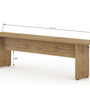 Manhattan Comfort NoMad 67.91 Rustic Country Dining Bench in Nature