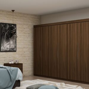 Manhattan Comfort Mulberry 2.0 Modern 3 Sectional Wardrobe Closet with 6 Drawers - Set of 3 in Brown