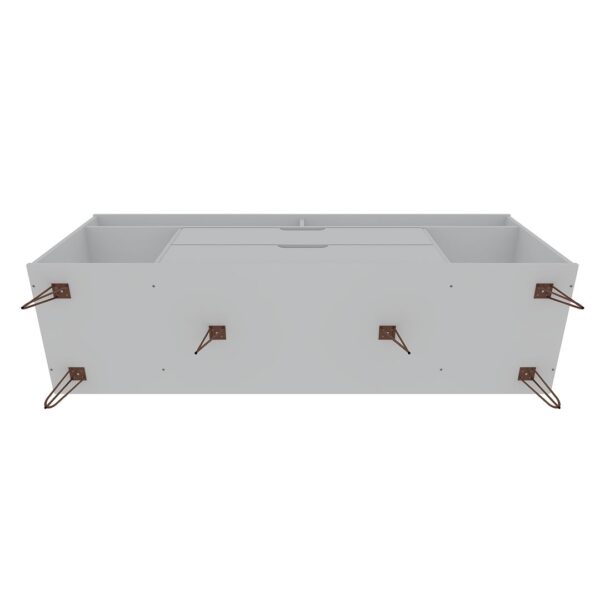 Manhattan Comfort Rockefeller 62.99 TV Stand with Metal Legs and 2 Drawers in White