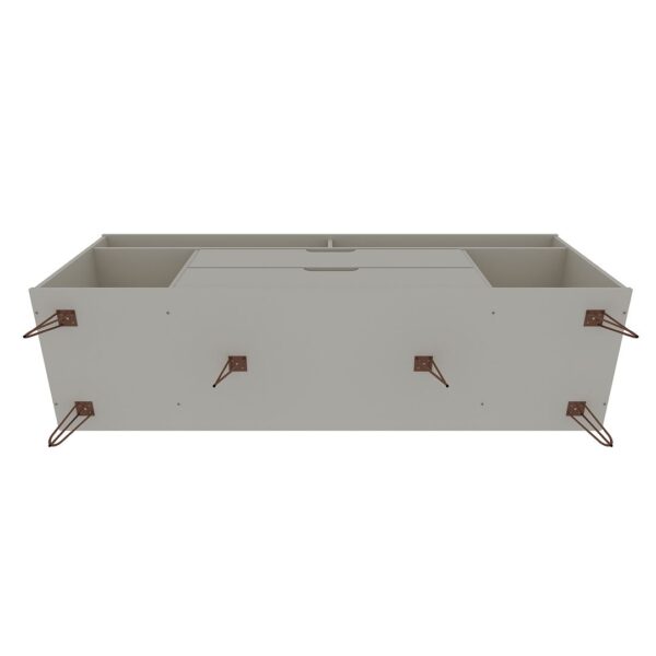 Manhattan Comfort Rockefeller 62.99 TV Stand with Metal Legs and 2 Drawers in Off White