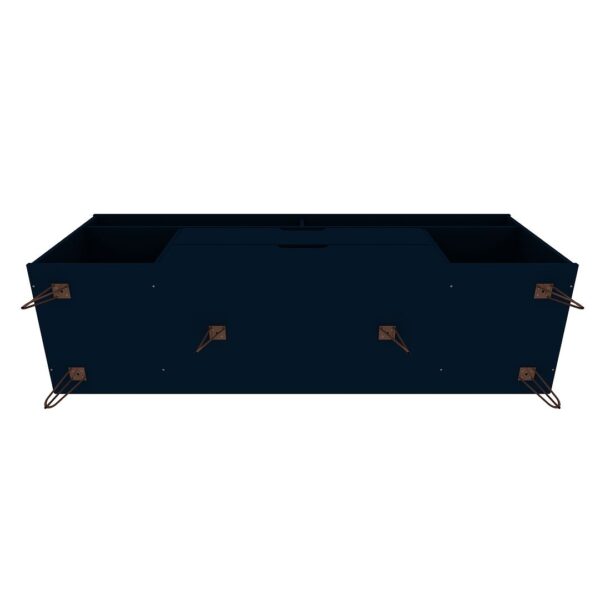 Manhattan Comfort Rockefeller 62.99 TV Stand with Metal Legs and 2 Drawers in Tatiana Midnight Blue