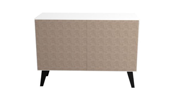 Manhattan Comfort Mid-Century- Modern Amsterdam Double Side Table 2.0 with 3 Shelves in White