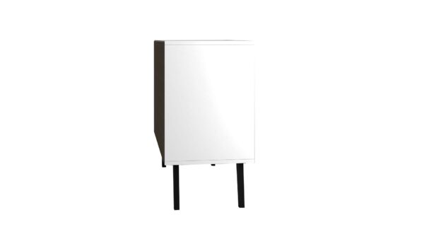 Manhattan Comfort Mid-Century- Modern Amsterdam Double Side Table 2.0 with 3 Shelves in White