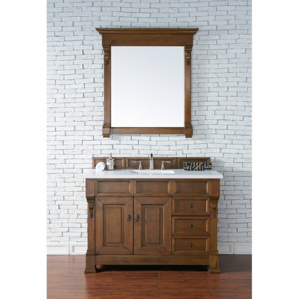 James Martin 147-114-52-3WZ Brookfield 48 Inch Single Vanity with 3cm White Zeus Quartz Top