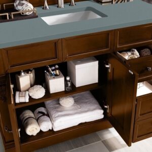 James Martin 147-114-5276-3CBL Brookfield 48 Inch Single Vanity Cabinet with Cala Blue Quartz Top - Country Oak