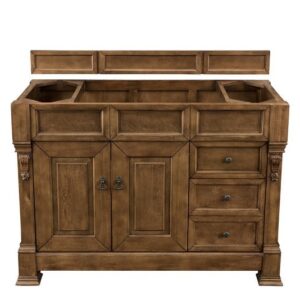 James Martin 147-114-5276-3EJP Brookfield 48 Inch Country Oak Single Vanity with Drawers with 3 cm Eternal Jasmine Pearl Quartz Top with Sink