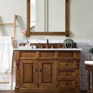 James Martin 147-114-5276-3ENC Brookfield 48 Inch Single Vanity Cabinet with Ethereal Noctis Quartz Top - Country Oak