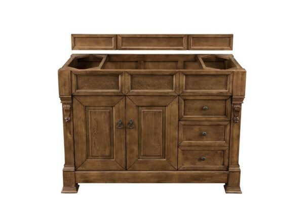 James Martin 147-114-5276-3GEX Brookfield 48 Inch Country Oak Single Vanity with Drawers with 3 cm Grey Expo Quartz Top with Sink