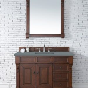 James Martin 147-114-5286-3CBL Brookfield 48 Inch Single Vanity Cabinet with Cala Blue Quartz Top - Warm Cherry