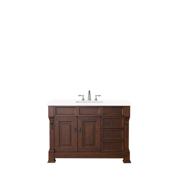 James Martin 147-114-52-3WZ Brookfield 48 Inch Single Vanity with 3cm White Zeus Quartz Top