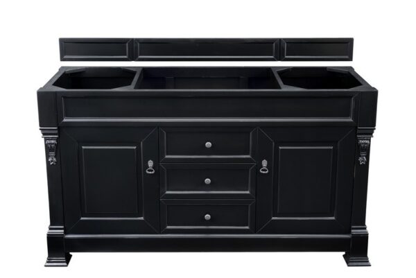 James Martin 147-114-5331-3CSP Brookfield 60 Inch Antique Black Single Vanity with 3 cm Charcoal Soapstone Quartz Top with Sink