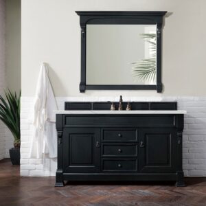 James Martin 147-114-5331-3ENC Brookfield 60 Inch Single Vanity Cabinet with Ethereal Noctis Quartz Top - Antique Black