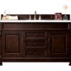 James Martin 147-114-5361-3CAR Brookfield 60 Inch Burnished Mahogany Single Vanity with 3 cm Carrara Marble Top