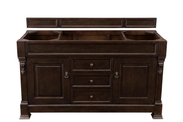 James Martin 147-114-5361-3CSP Brookfield 60 Inch Burnished Mahogany Single Vanity with 3 cm Charcoal Soapstone Quartz Top with Sink