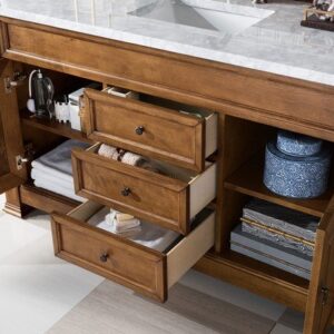 James Martin 147-114-5371-3AF Brookfield 60 Inch Country Oak Single Vanity with 3 cm Arctic Fall Solid Surface Top