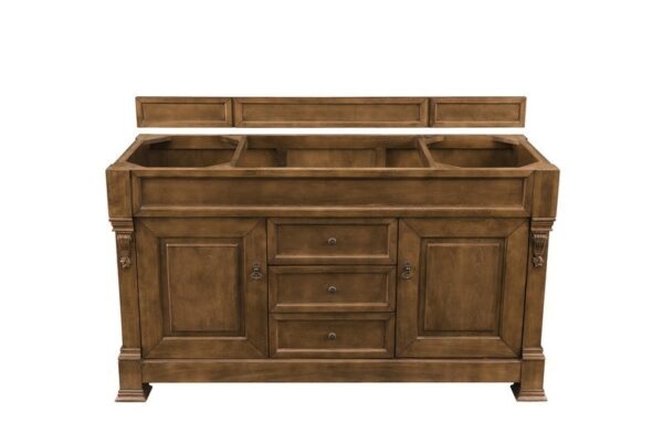 James Martin 147-114-5371-3CSP Brookfield 60 Inch Country Oak Single Vanity with 3 cm Charcoal Soapstone Quartz Top with Sink