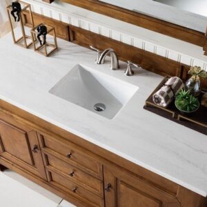 James Martin 147-114-5371-3AF Brookfield 60 Inch Country Oak Single Vanity with 3 cm Arctic Fall Solid Surface Top