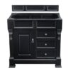 James Martin 147-114-5536-3EJP Brookfield 36 Inch Antique Black Single Vanity with Drawers with 3 cm Eternal Jasmine Pearl Quartz Top with Sink